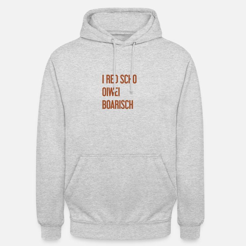 I red scho oiwei boarisch - Sweat-shirt à capuche unisexe - gris clair chiné
