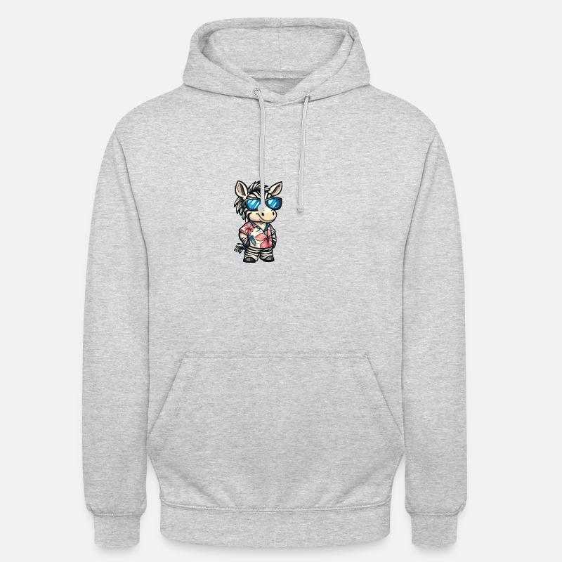 Zebra Comic Cool Summer - Unisex Hoodie - light heather grey