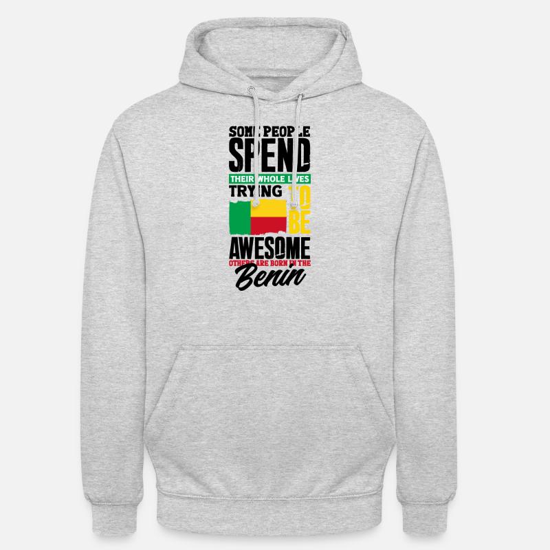 Béninois Bénin Drapeau Béninois Citation - Sweat-shirt à capuche unisexe - gris clair chiné