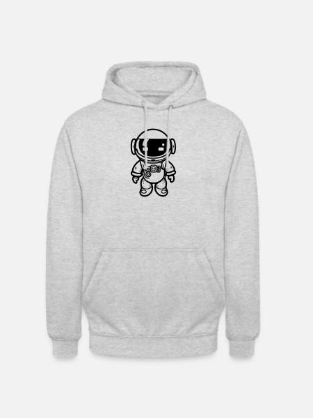 kleiner Astronaut - Unisex Hoodie - Hellgrau meliert