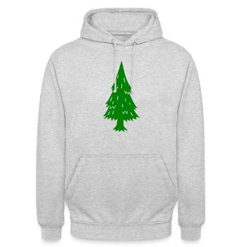Nadelbaum Baum Tanne Tannenbaum Fichte Kiefer - Unisex Hoodie - Hellgrau meliert - Vorne - Alina (178cm) & Michal (187cm)