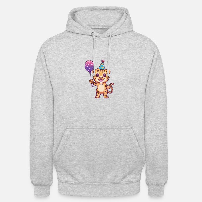 Bande dessinée d’anniversaire léopard - Sweat-shirt à capuche unisexe - gris clair chiné