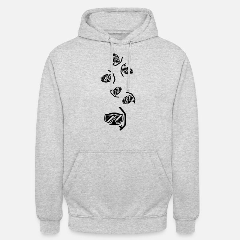 Lunettes de plongée Silhouette - Sweat-shirt à capuche unisexe - gris clair chiné