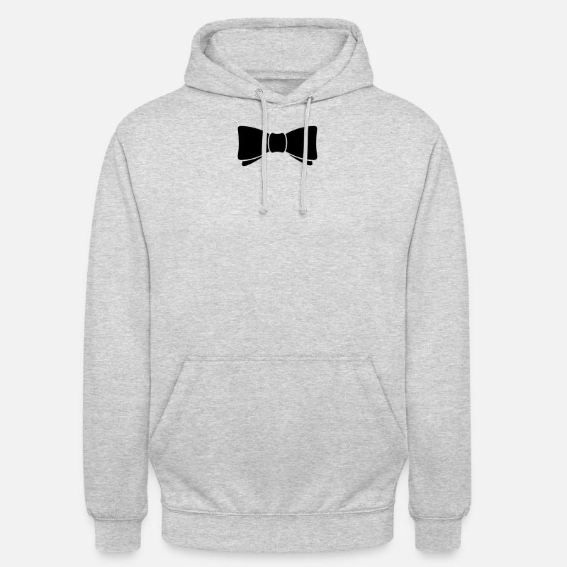 Mouche / bow tie (B, 1c) - Sweat-shirt à capuche unisexe - gris clair chiné