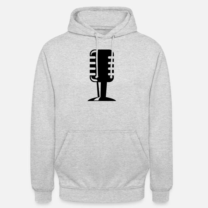 Microphone - Sweat-shirt à capuche unisexe - gris clair chiné