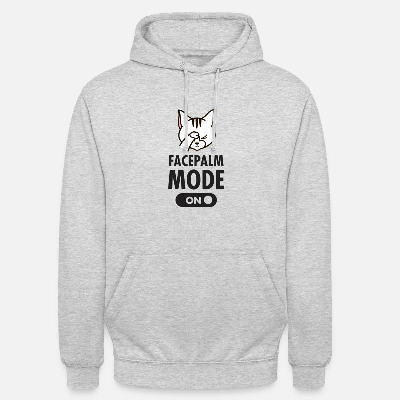 Chat - Mode Facepalm activé - Sweat-shirt à capuche unisexe - gris clair chiné