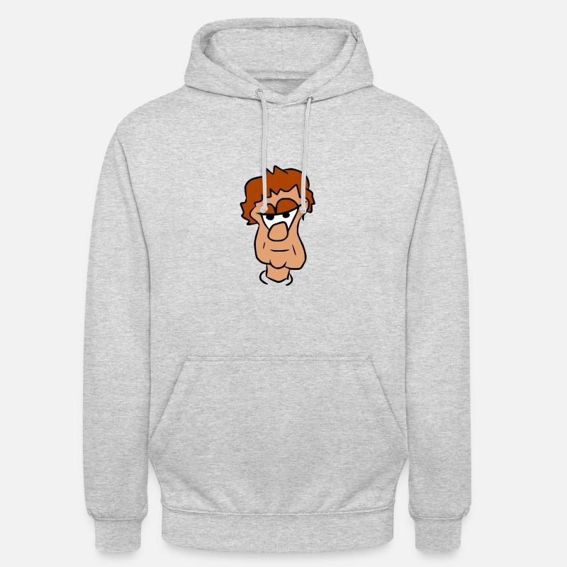 Comic Kopf Farbe - Unisex Hoodie - Hellgrau meliert