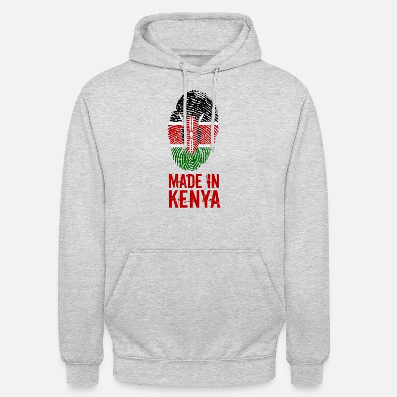 Made In Kenya / Kenya - Sweat-shirt à capuche unisexe - gris clair chiné