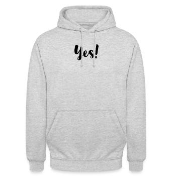 Yes! - Unisex Hoodie - Hellgrau meliert - Vorne - Alina (178cm) & Michal (187cm)