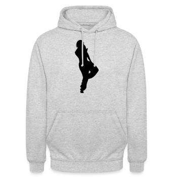 Singer and Dancer Silhouette vector design - Unisex Hoodie - light heather grey - Front - Alina (178cm) & Michal (187cm)