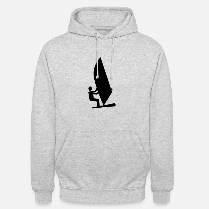 Planche à voile - Sweat-shirt à capuche unisexe - gris clair chiné