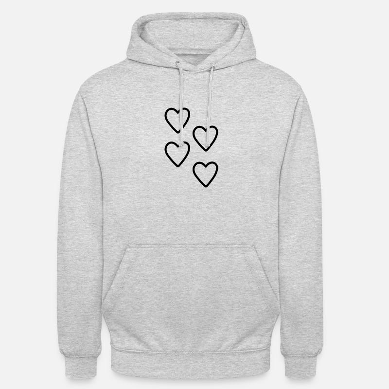 Herzen Geschenkidee - Unisex Hoodie - Hellgrau meliert