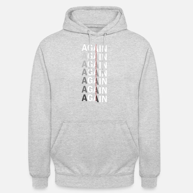 Again Again Again Again - Sweat-shirt à capuche unisexe - gris clair chiné