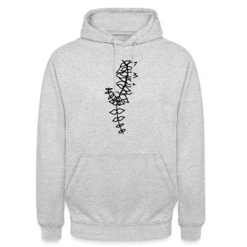 simple Wildblume - Unisex Hoodie - Hellgrau meliert - Vorne - Alina (178cm) & Michal (187cm)