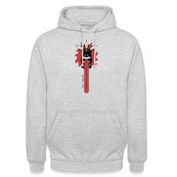 Tiki langue - Sweat-shirt à capuche unisexe - gris clair chiné - Devant - Alina (178cm) & Michal (187cm)