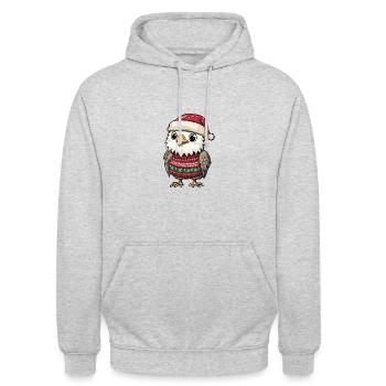 Bande dessinée de Noël de l’aigle - Sweat-shirt à capuche unisexe - gris clair chiné - Devant - Alina (178cm) & Michal (187cm)