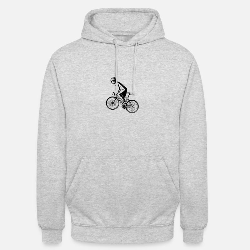 Conception de vélo de route - Sweat-shirt à capuche unisexe - gris clair chiné