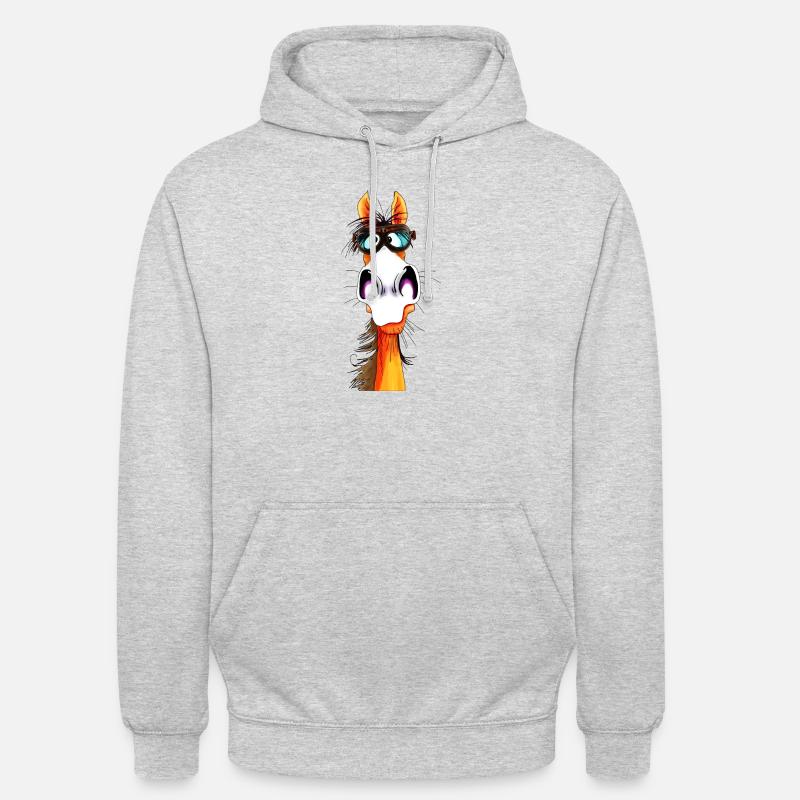 Cheval Plotz - Sweat-shirt à capuche unisexe - gris clair chiné