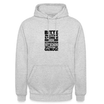 Schweißerin Geschenke Stören lustiger Spruch - Unisex Hoodie - Hellgrau meliert - Vorne - Alina (178cm) & Michal (187cm)