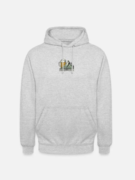 Berg und Bier V1 - Unisex Hoodie - Hellgrau meliert