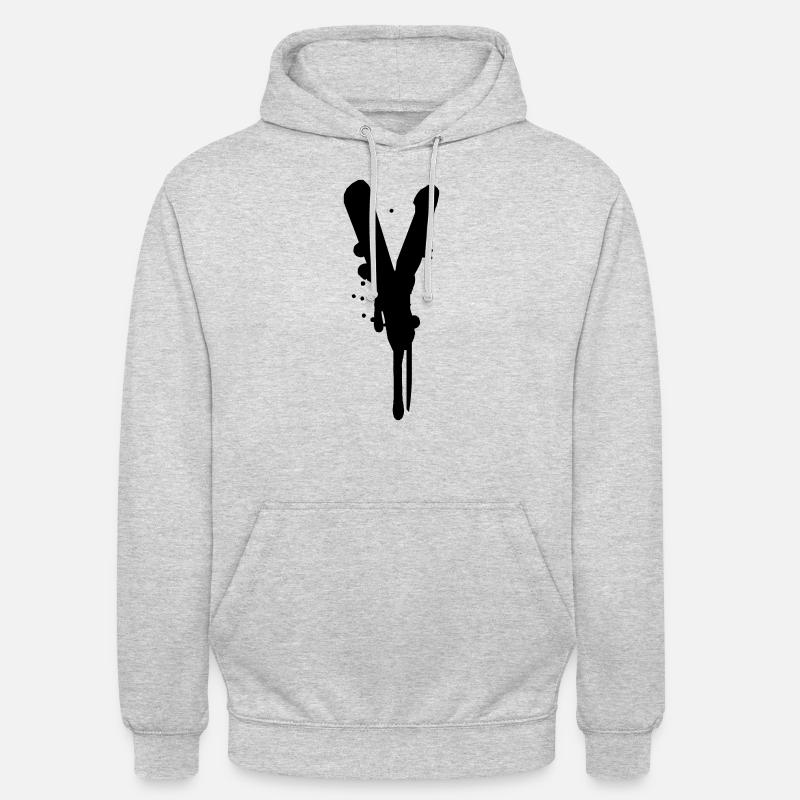 Graffiti V tombe Farbklex spray - Sweat-shirt à capuche unisexe - gris clair chiné