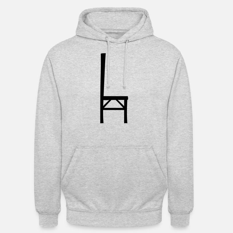 Conception silhouette de chaise - Sweat-shirt à capuche unisexe - gris clair chiné