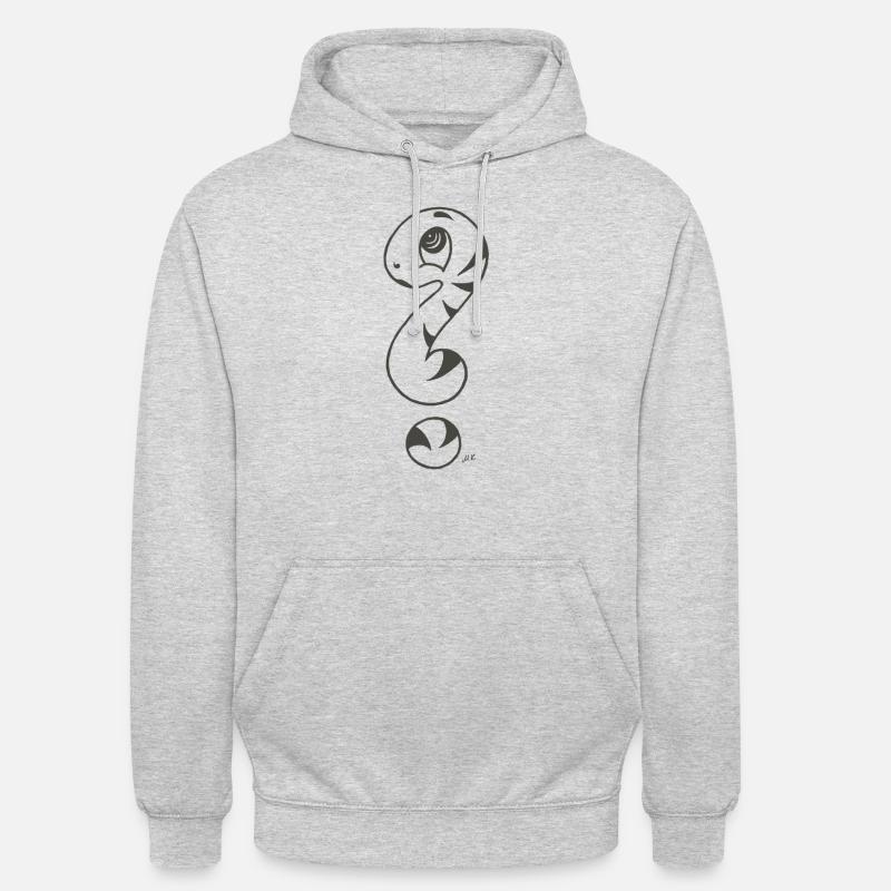 Point d’interrogation serpent - Sweat-shirt à capuche unisexe - gris clair chiné