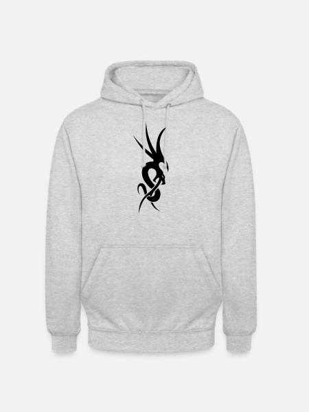 tribal dragon - Unisex Hoodie - light heather grey