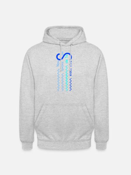 Eaux vives Version 2 - Sweat-shirt à capuche unisexe - gris clair chiné