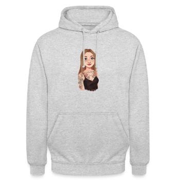 Lunikax - Unisex Hoodie - Hellgrau meliert - Vorne - Alina (178cm) & Michal (187cm)