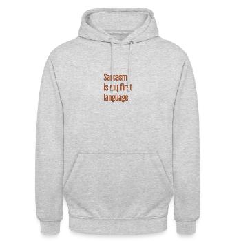 Sarkasmus-Profi - Unisex Hoodie - Hellgrau meliert - Vorne - Alina (178cm) & Michal (187cm)
