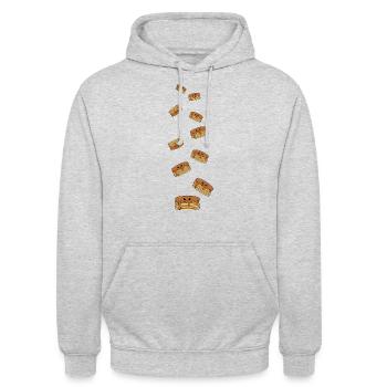 Pancake Comic - Unisex Hoodie - light heather grey - Front - Alina (178cm) & Michal (187cm)