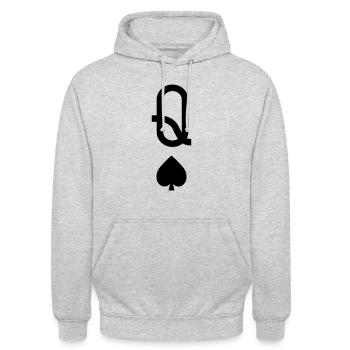 Dame Pik - Unisex Hoodie - Hellgrau meliert - Vorne - Alina (178cm) & Michal (187cm)