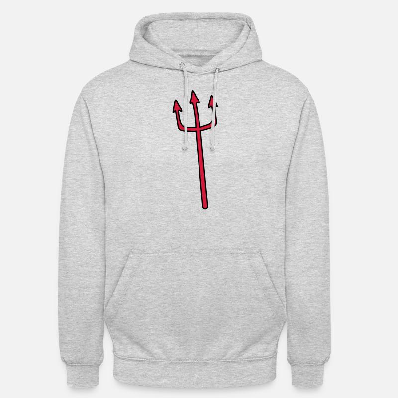 Diable Trident arme autopiqueur - Sweat-shirt à capuche unisexe - gris clair chiné