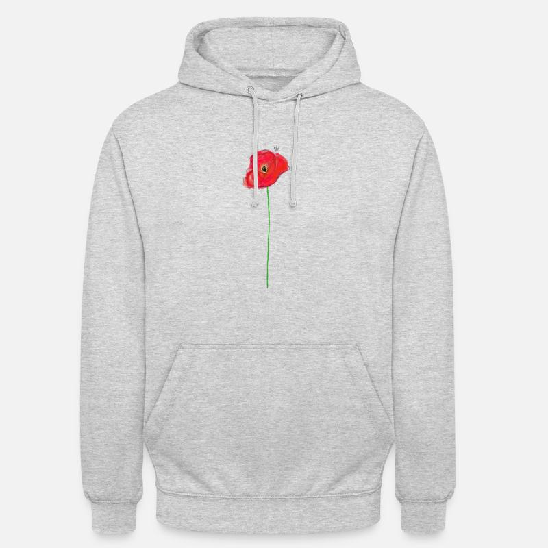 Mohnblumen malen - Unisex Hoodie - Hellgrau meliert