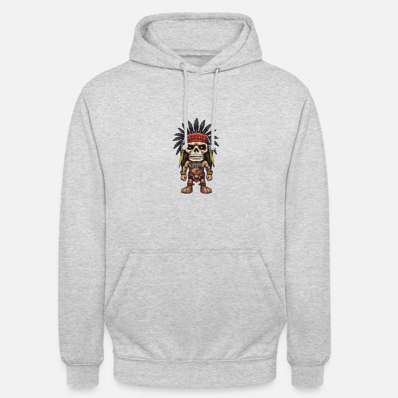 Apache Indianer Skelett - Unisex Hoodie - Hellgrau meliert