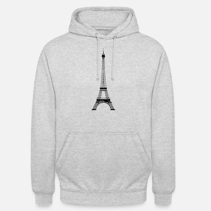 Paris Tour Eiffel - Sweat-shirt à capuche unisexe - gris clair chiné
