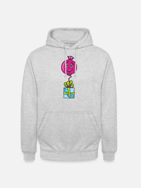 Happy cartoonish pomegranate - Unisex Hoodie - light heather grey