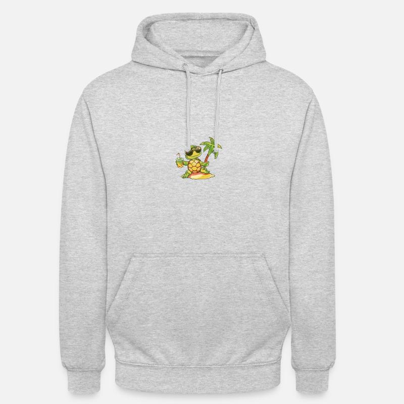 Turtle Summer Beach Comic - Unisex Hoodie - light heather grey