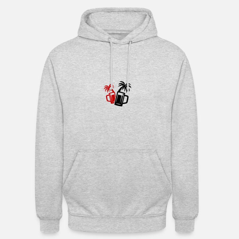 Palmiers de Beer Beach - Sweat-shirt à capuche unisexe - gris clair chiné