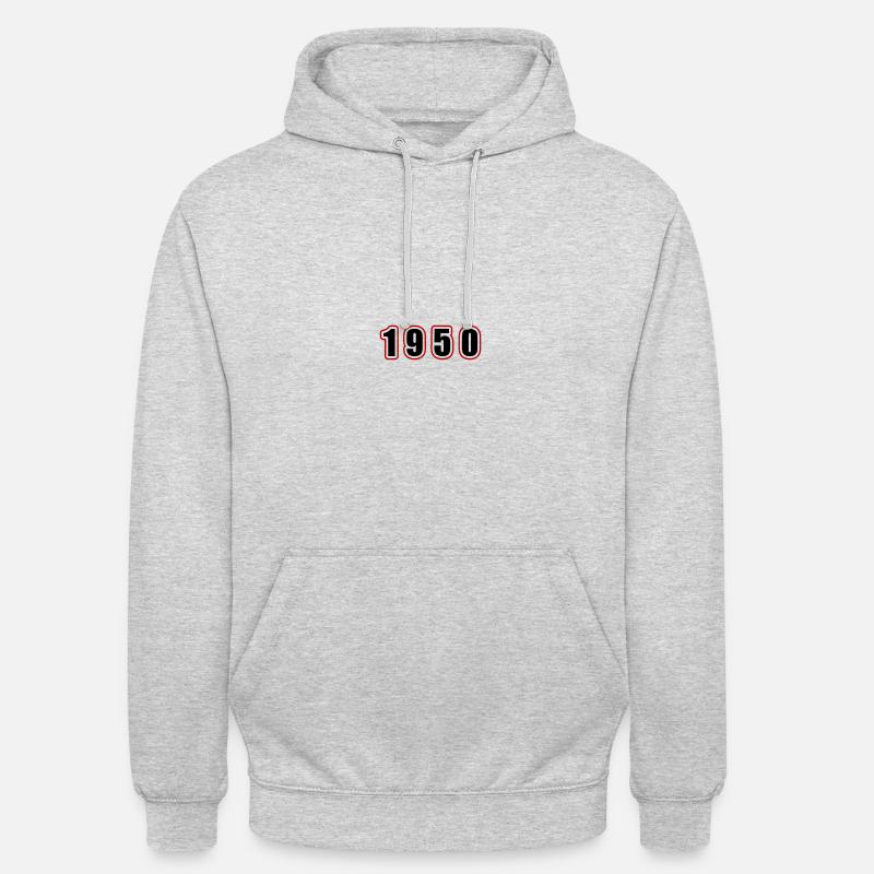 Anniversaire de l’année 1950 - Sweat-shirt à capuche unisexe - gris clair chiné
