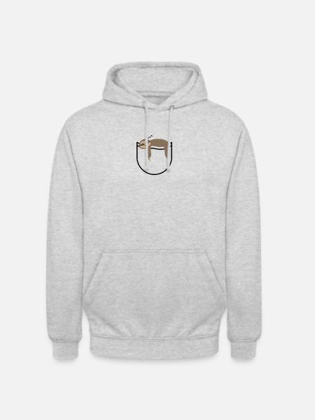 Pocket sloth - Unisex Hoodie - light heather grey
