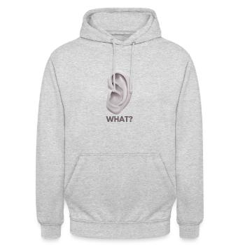 What? - Unisex Hoodie - Hellgrau meliert - Vorne - Alina (178cm) & Michal (187cm)