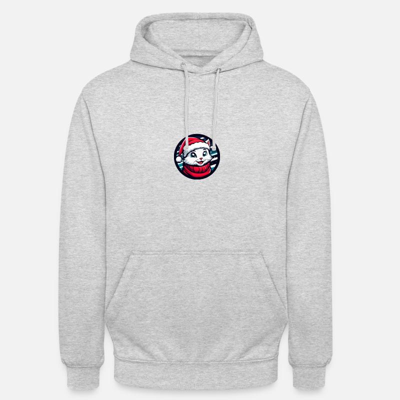 Chat Noël Noël - Sweat-shirt à capuche unisexe - gris clair chiné