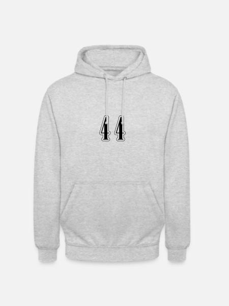 44 Symbole numérique - Sweat-shirt à capuche unisexe - gris clair chiné