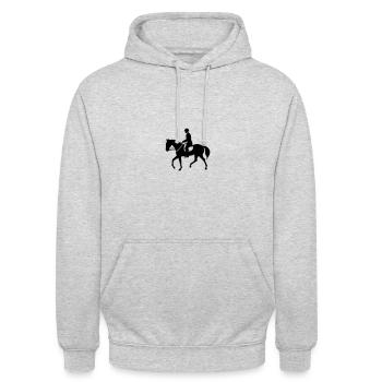Équitation Cheval Sport Silhouette - Sweat-shirt à capuche unisexe - gris clair chiné - Devant - Alina (178cm) & Michal (187cm)