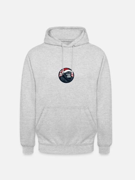 Gorilla Weihnachten Christmas - Unisex Hoodie - light heather grey
