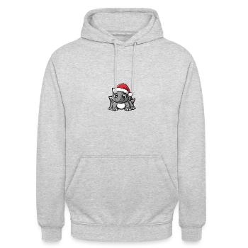 Dinosaur Stegosaurus Christmas Cute - Unisex Hoodie - light heather grey - Front - Alina (178cm) & Michal (187cm)