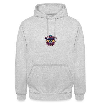 Mexikaner Totenkopf Sombrero - Unisex Hoodie - Hellgrau meliert - Vorne - Alina (178cm) & Michal (187cm)