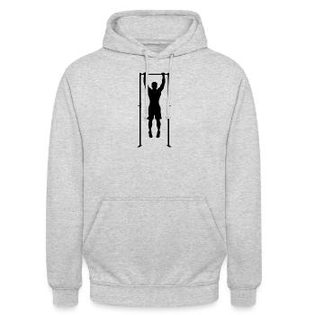 Calisthenics, pull-ups, pullups, muscle ups, body - Unisex Hoodie - light heather grey - Front - Alina (178cm) & Michal (187cm)